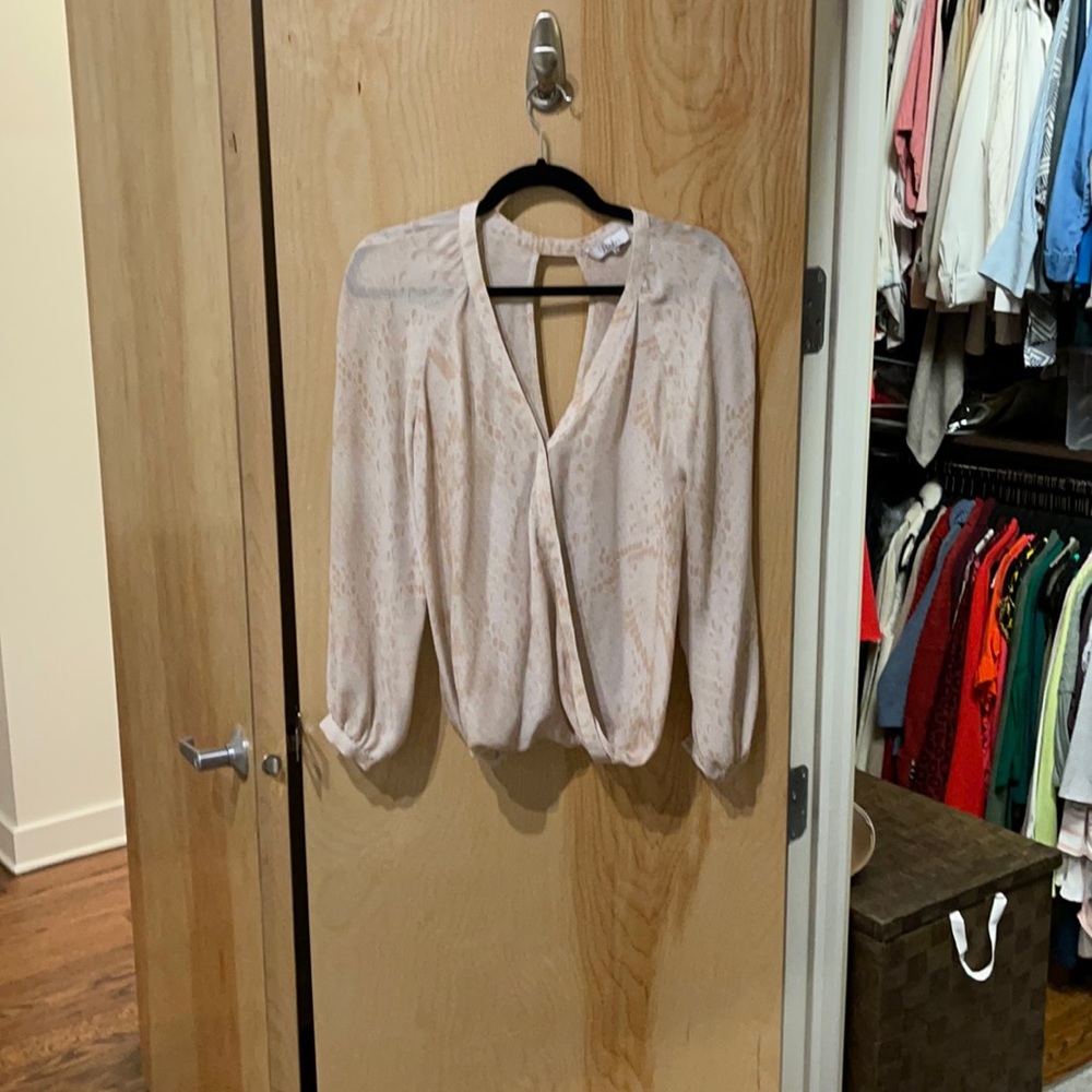 Draped Parker long sleeve silk blouse